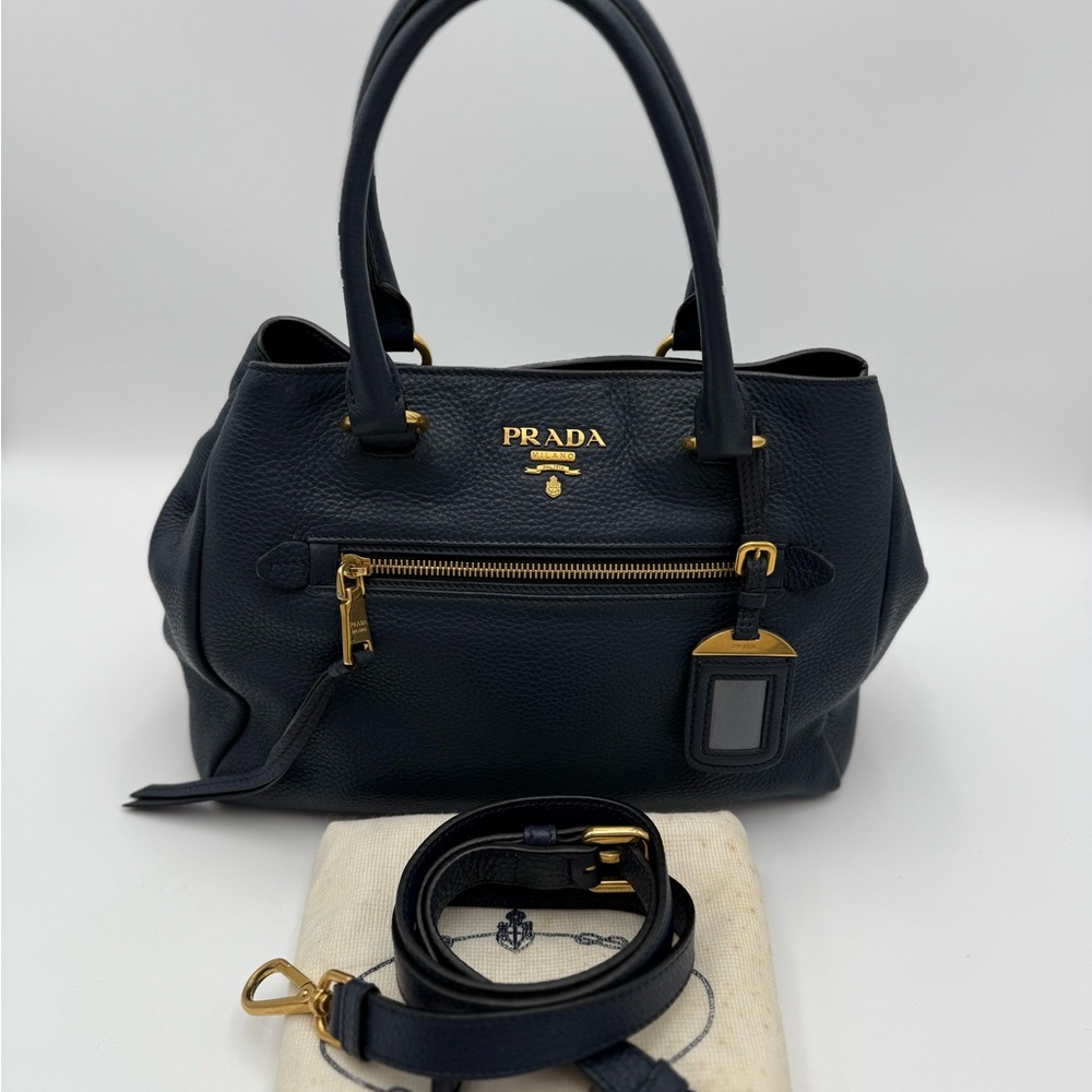Gucci Brown Leather Trim Tote Bag